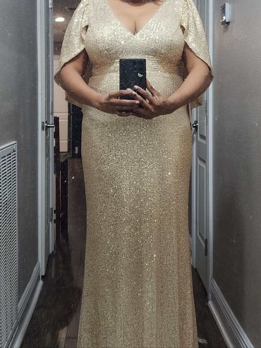 Champagne Sequin Draped Decorative Dress Form Display - Picture 4 of 4